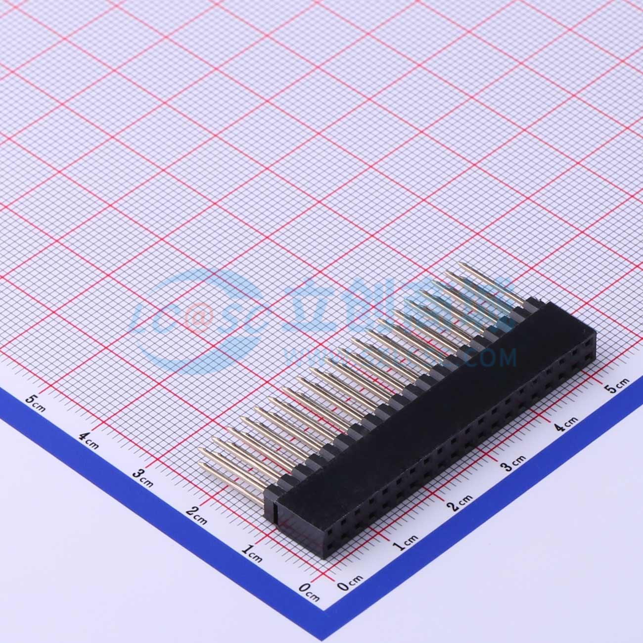 点击查看大图 2.54-2*20P母长PC104实物图