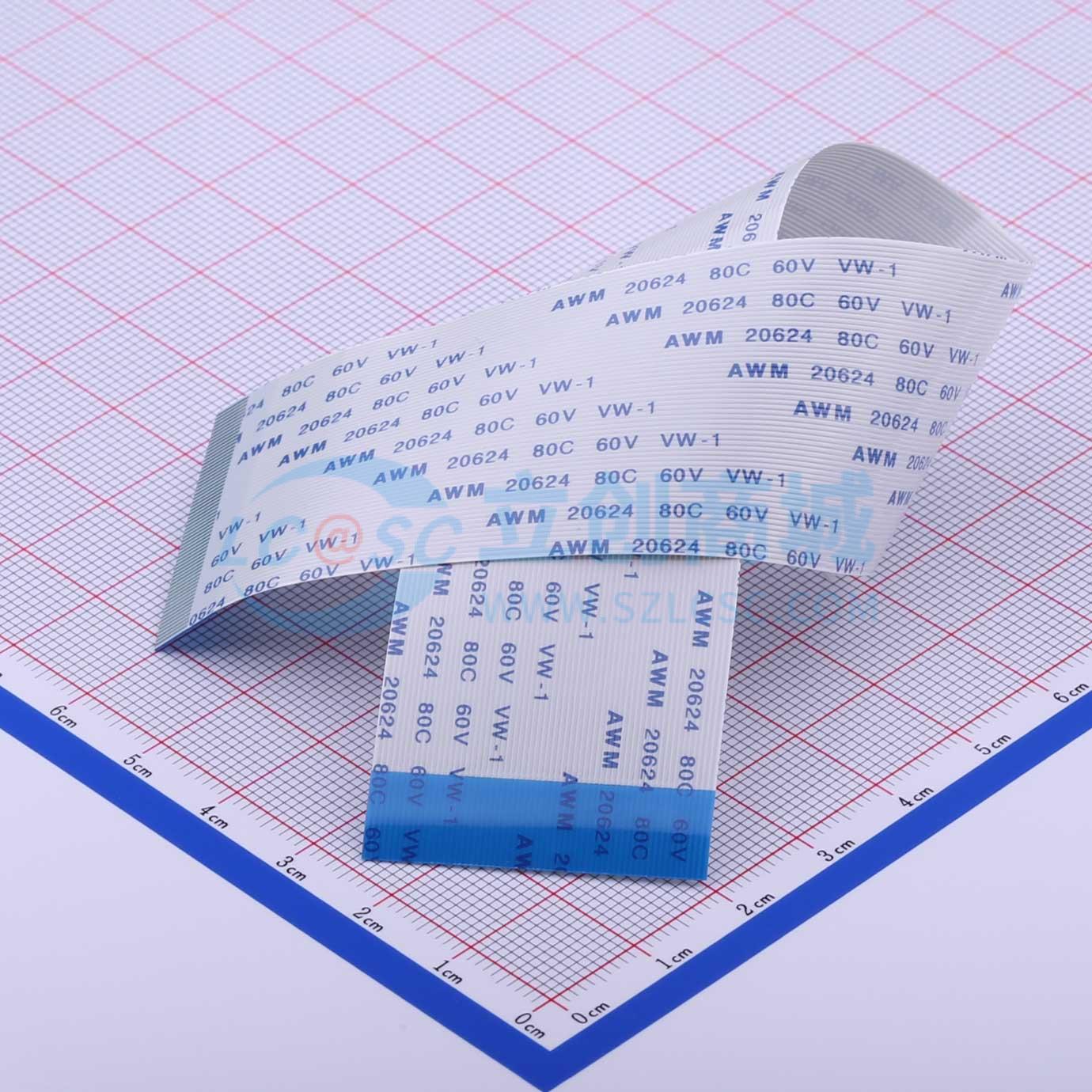 FFC连接线 60P 间距0.5mm 长20CM 反向实物图