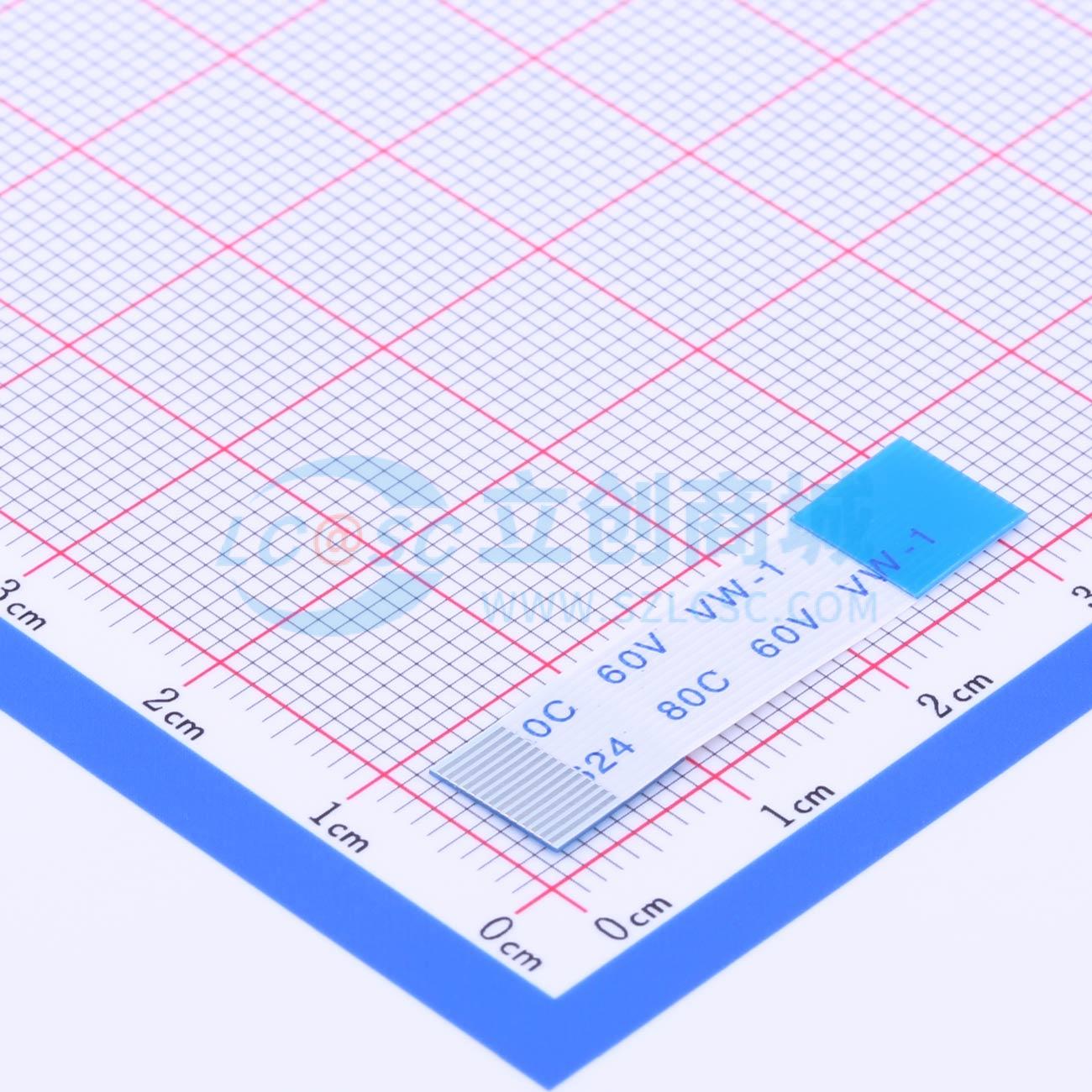 FFC连接线 14P 间距0.5mm 长3CM 反向实物图