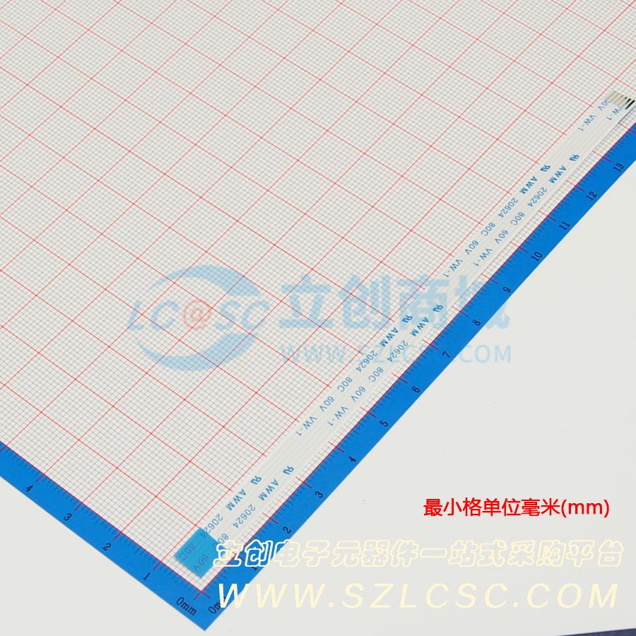 FFC连接线 6P 间距1.0mm 长15CM 反向实物图