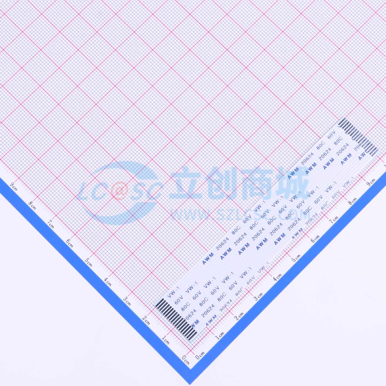 点击查看大图 FFC连接线 18P 间距1.0mm 长10CM 同向实物图