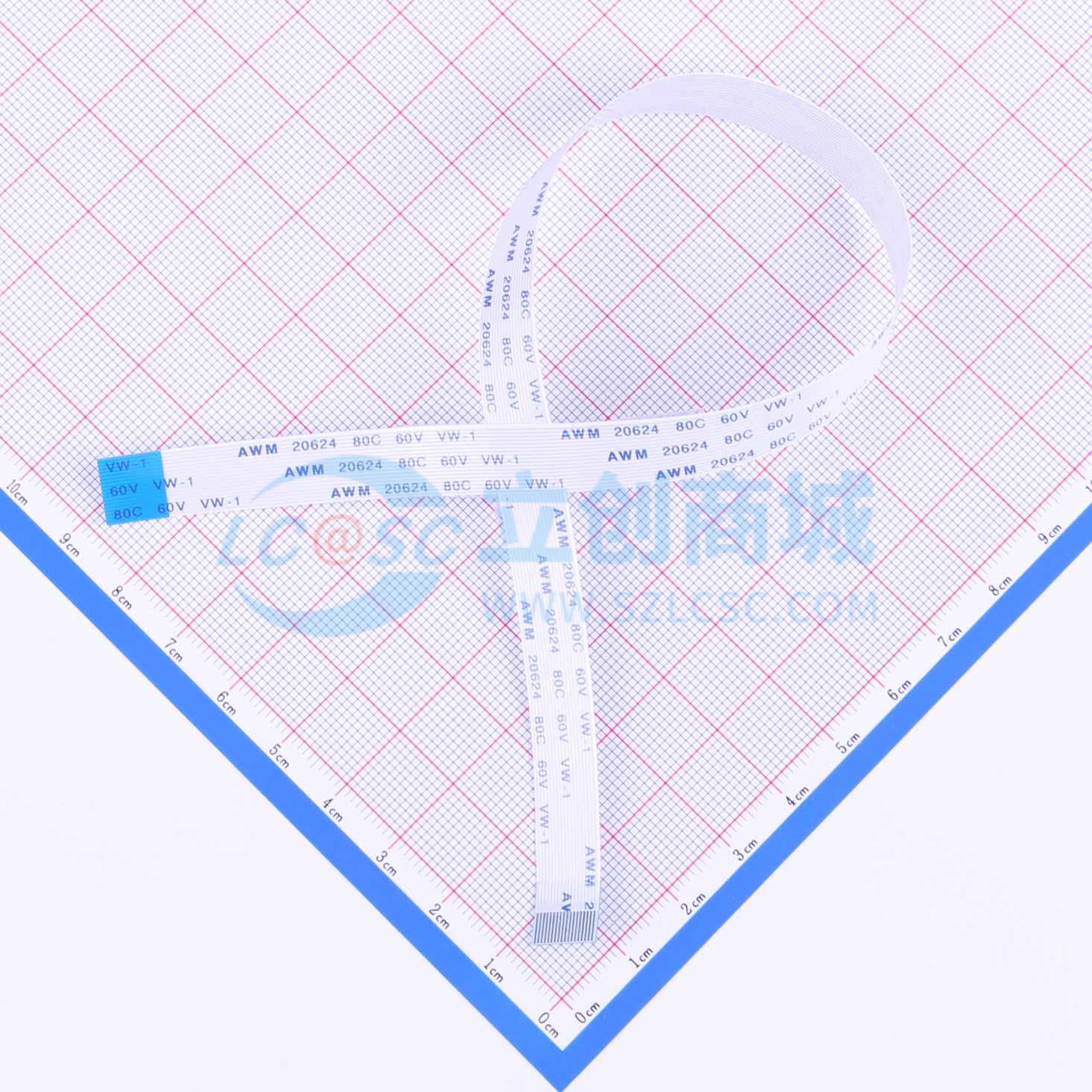 FFC连接线 18P 间距0.5mm 长30CM 反向实物图