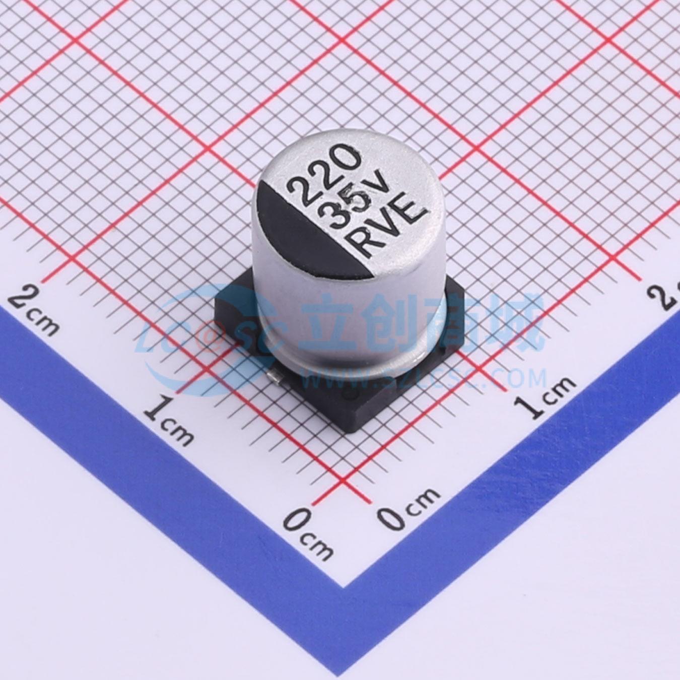 点击查看大图 RVE1V221M1010实物图