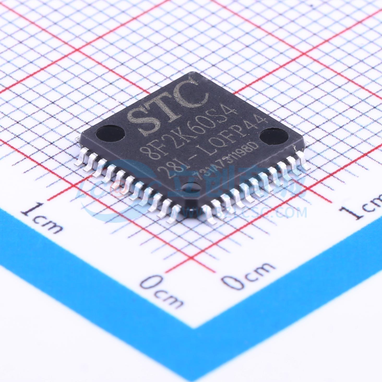 点击查看大图 STC8F2K60S4-28I-LQFP44实物图