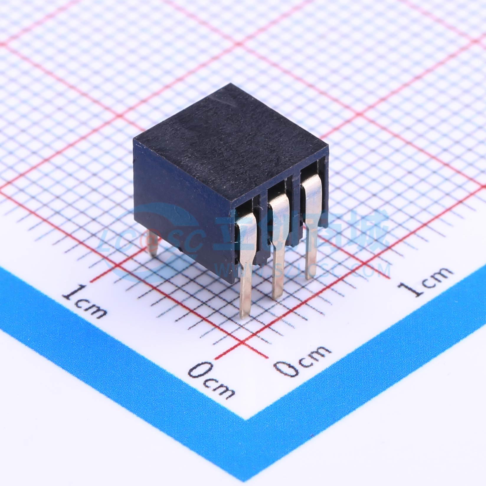 2.54-2*3P侧插母实物图