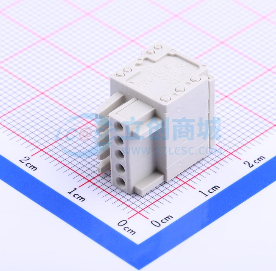 425孔型连接器-防错-05P-2.5mm白灰色实物图