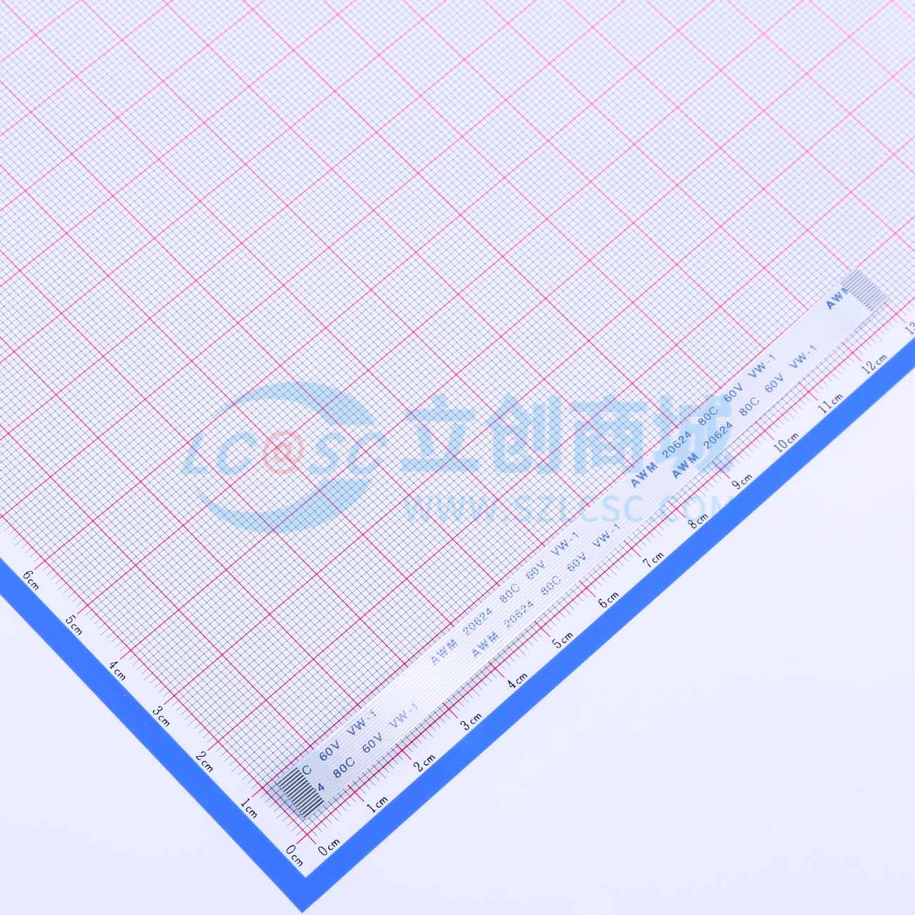 点击查看大图 FFC连接线 14P 间距0.5mm 长13CM 同向实物图