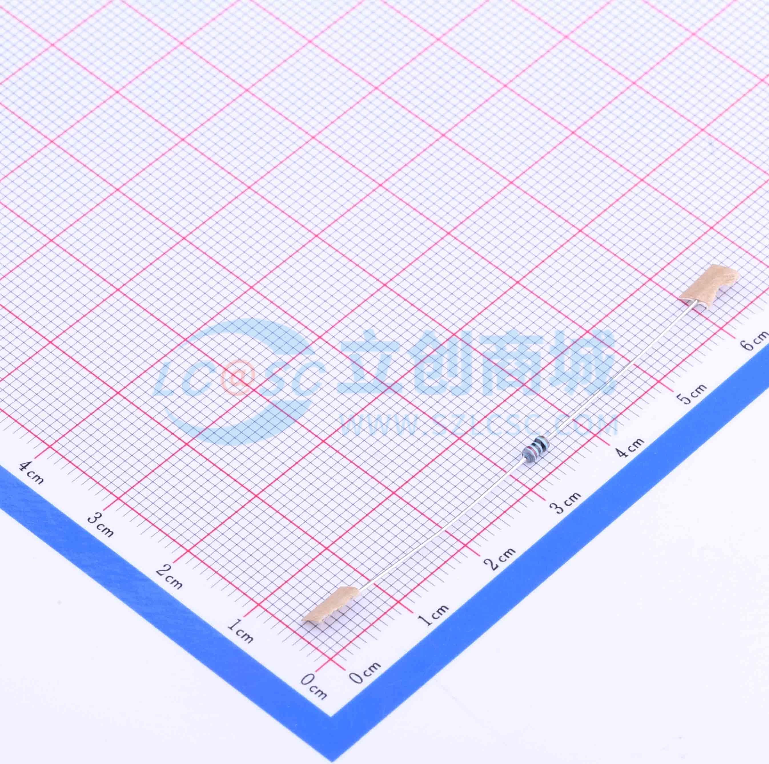 点击查看大图 MF1/8W-820Ω±1% T实物图