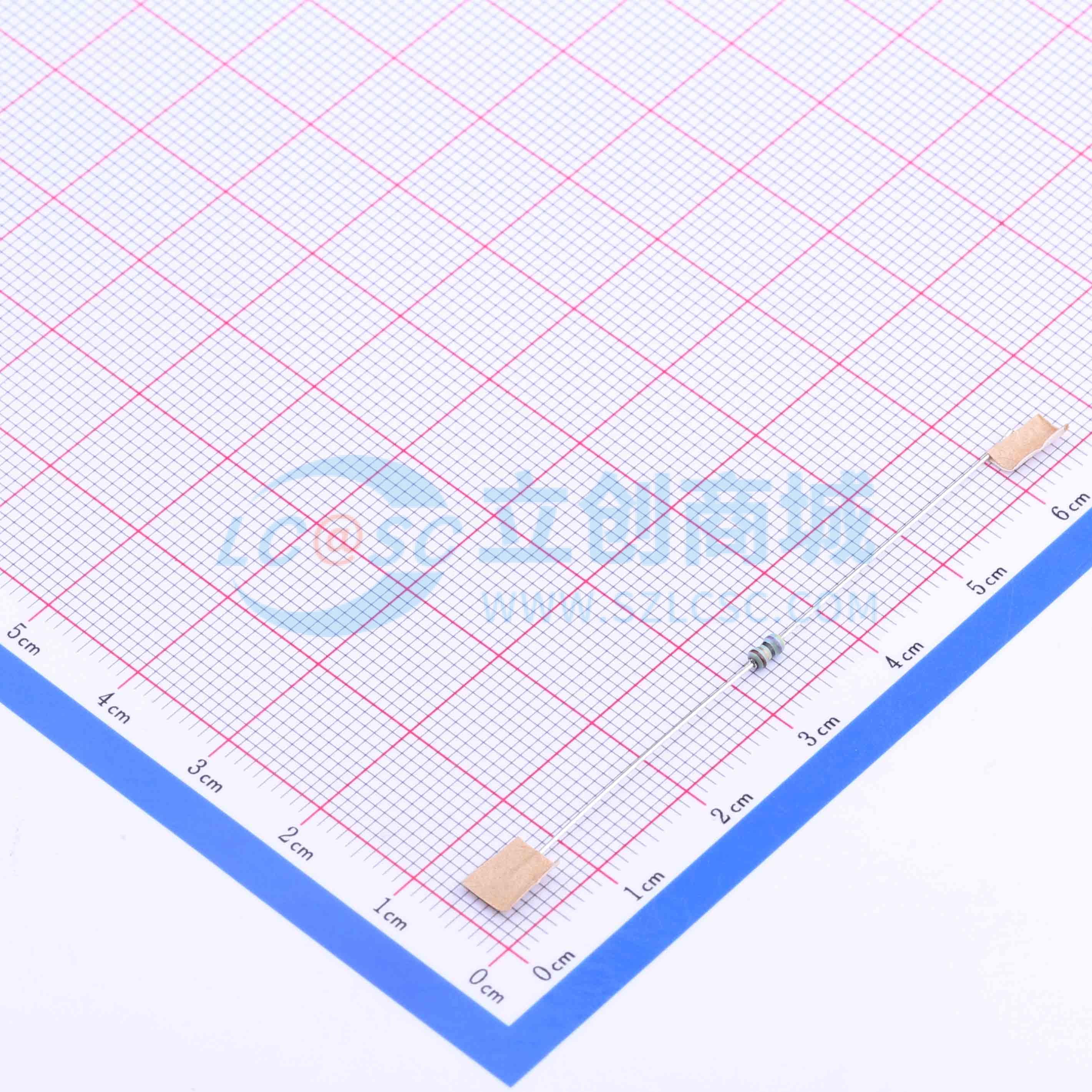 点击查看大图 MF1/8W-47Ω±1% T实物图