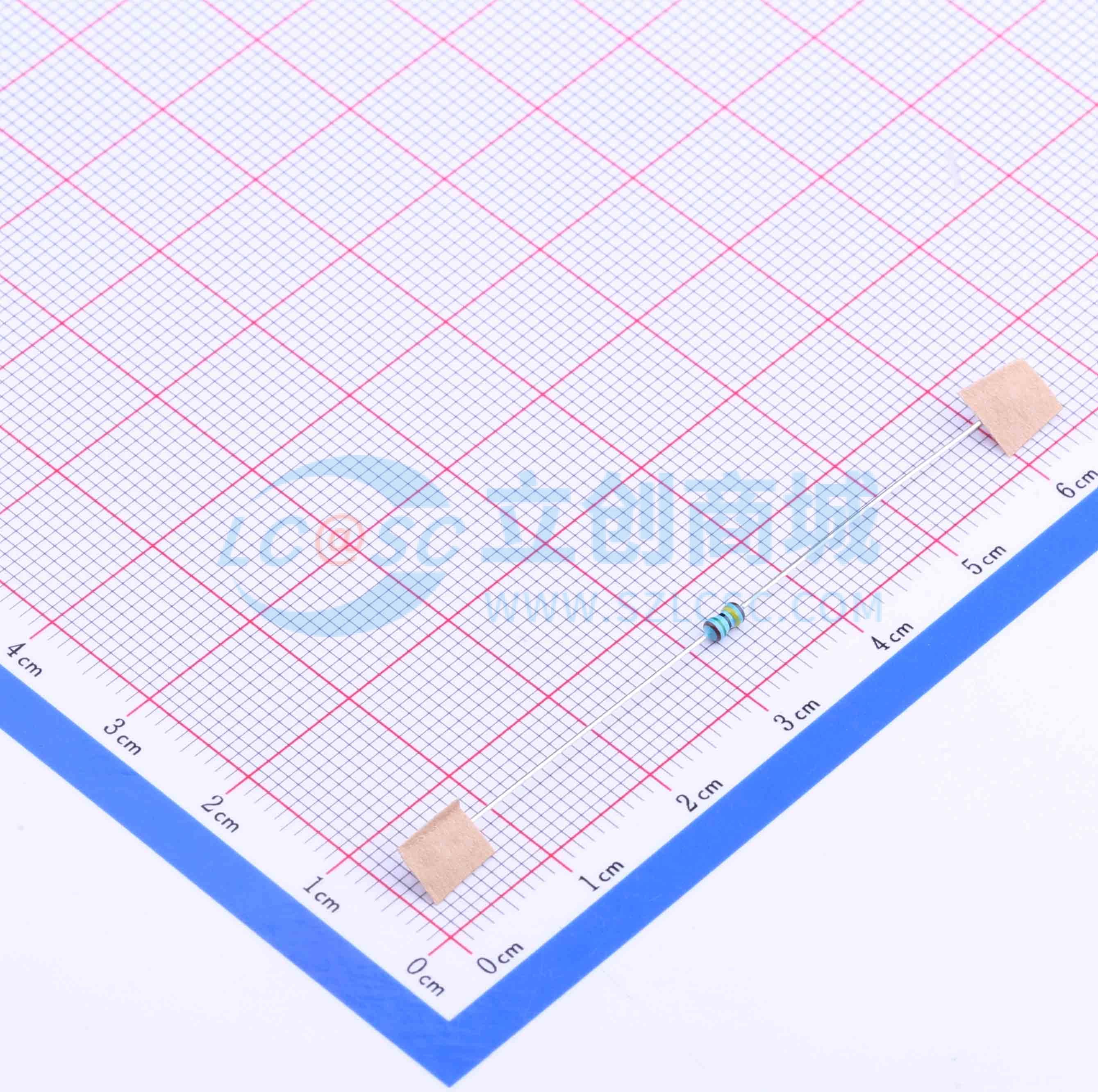 点击查看大图 MF1/8W-1.5MΩ±1% T实物图