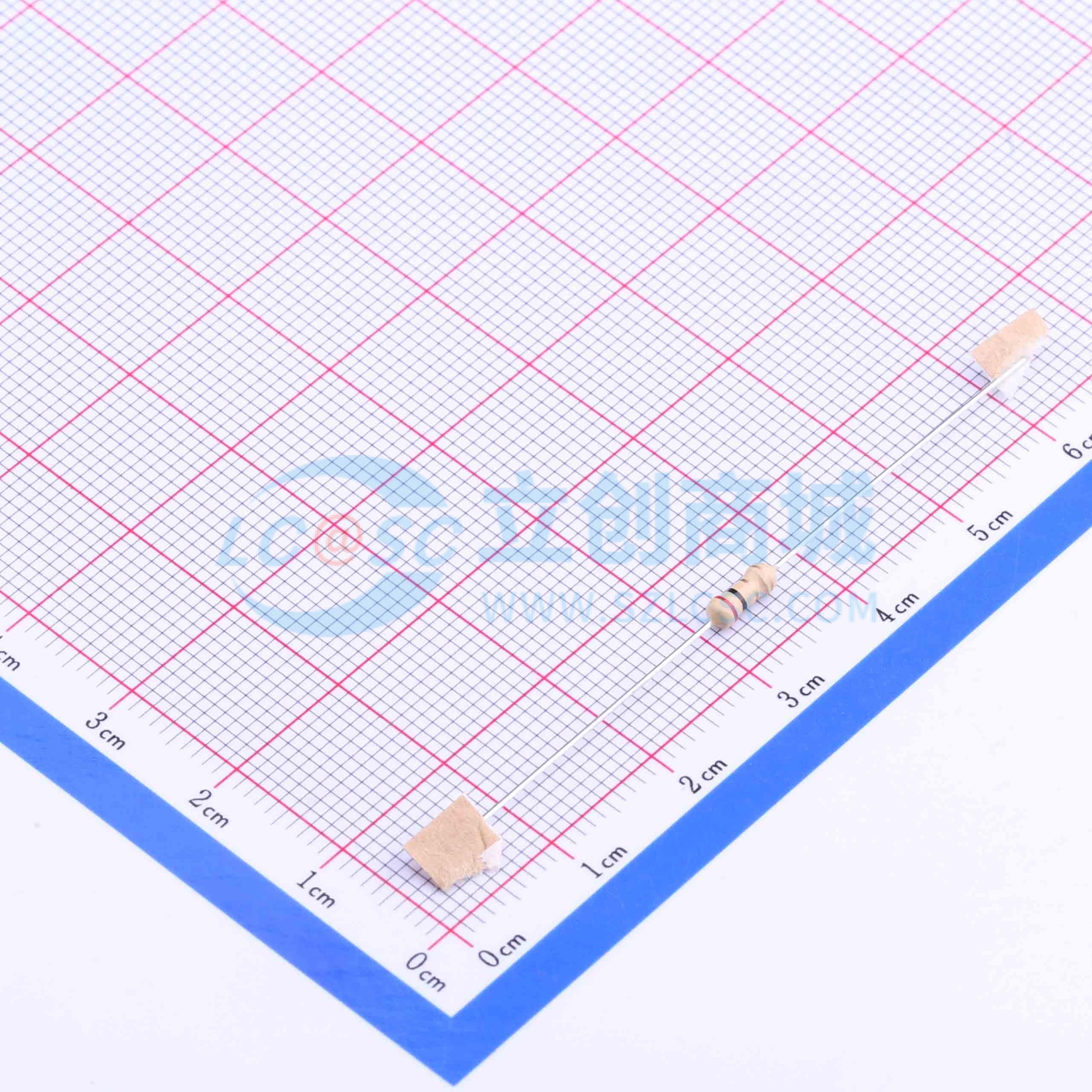 点击查看大图 CF1/4W-2Ω±5% T实物图