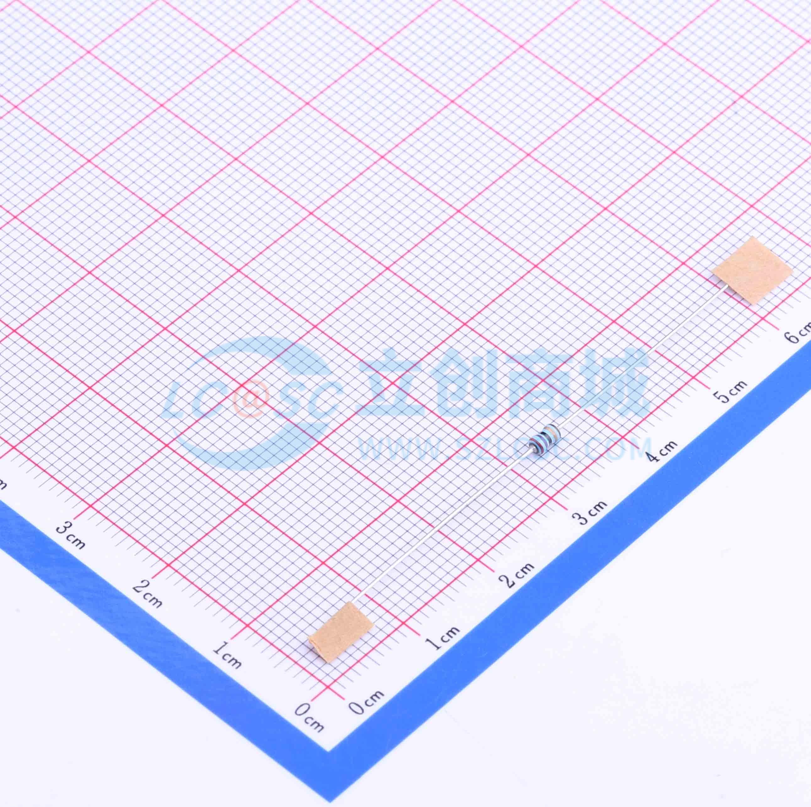 点击查看大图 MF1/8W-27Ω±1% T实物图
