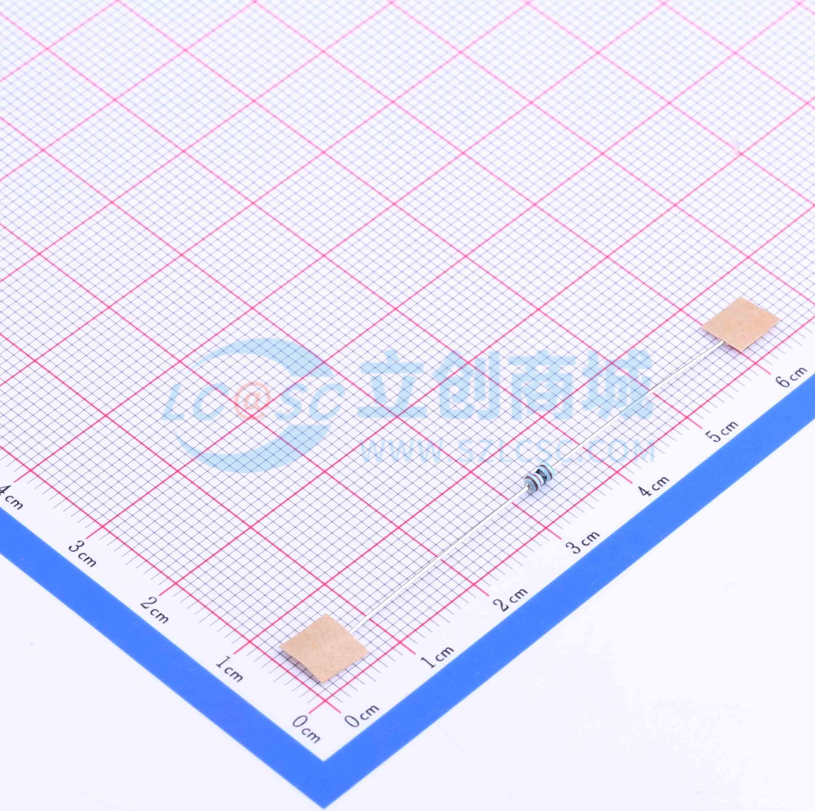 点击查看大图 MF1/8W-51KΩ±1% T实物图