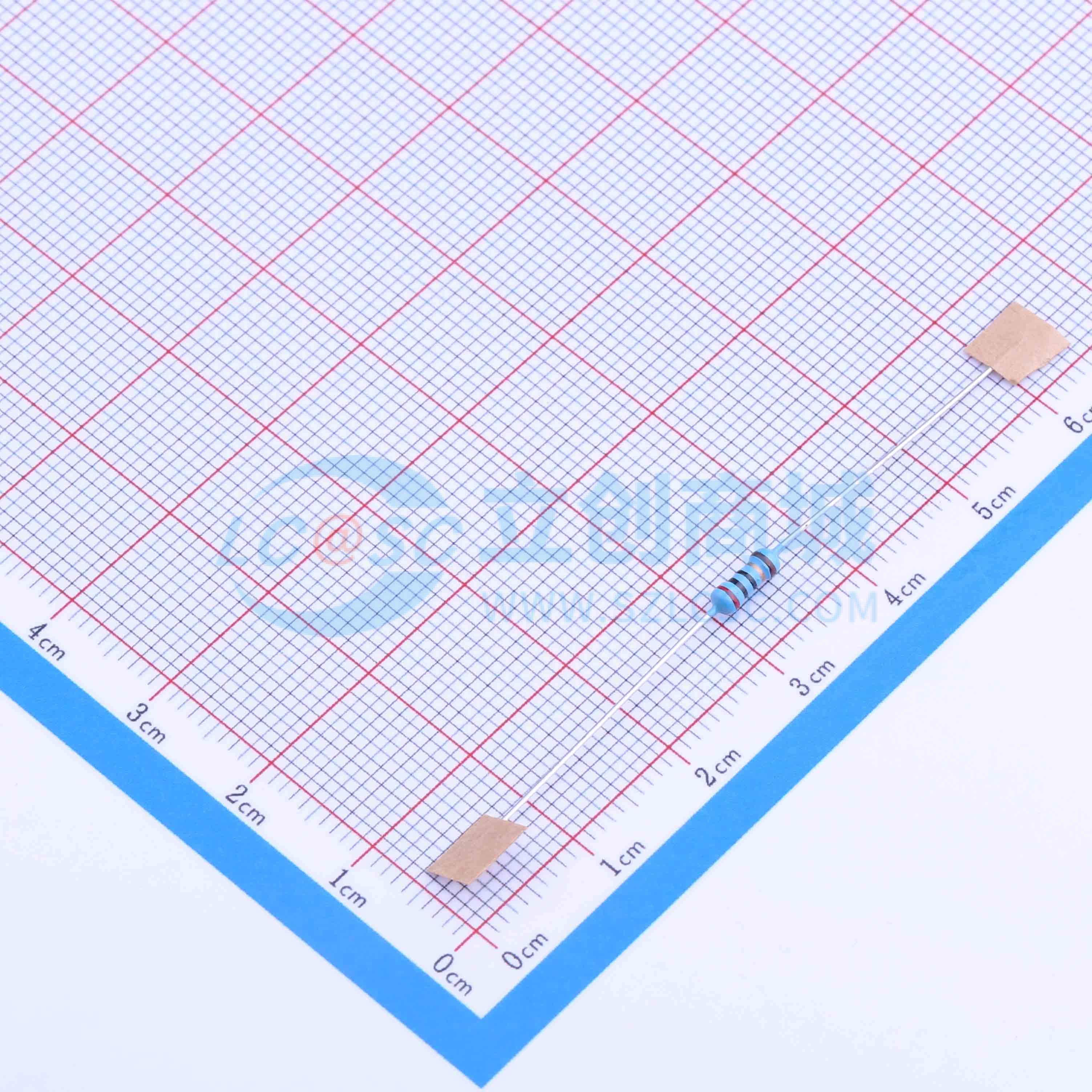 点击查看大图 MF1/4W-20Ω±1% T实物图