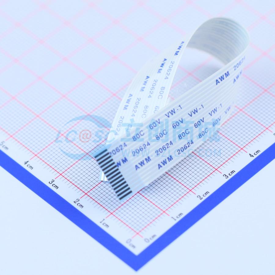 点击查看大图 FFC连接线 14P 间距1.0mm 长13CM 同向实物图