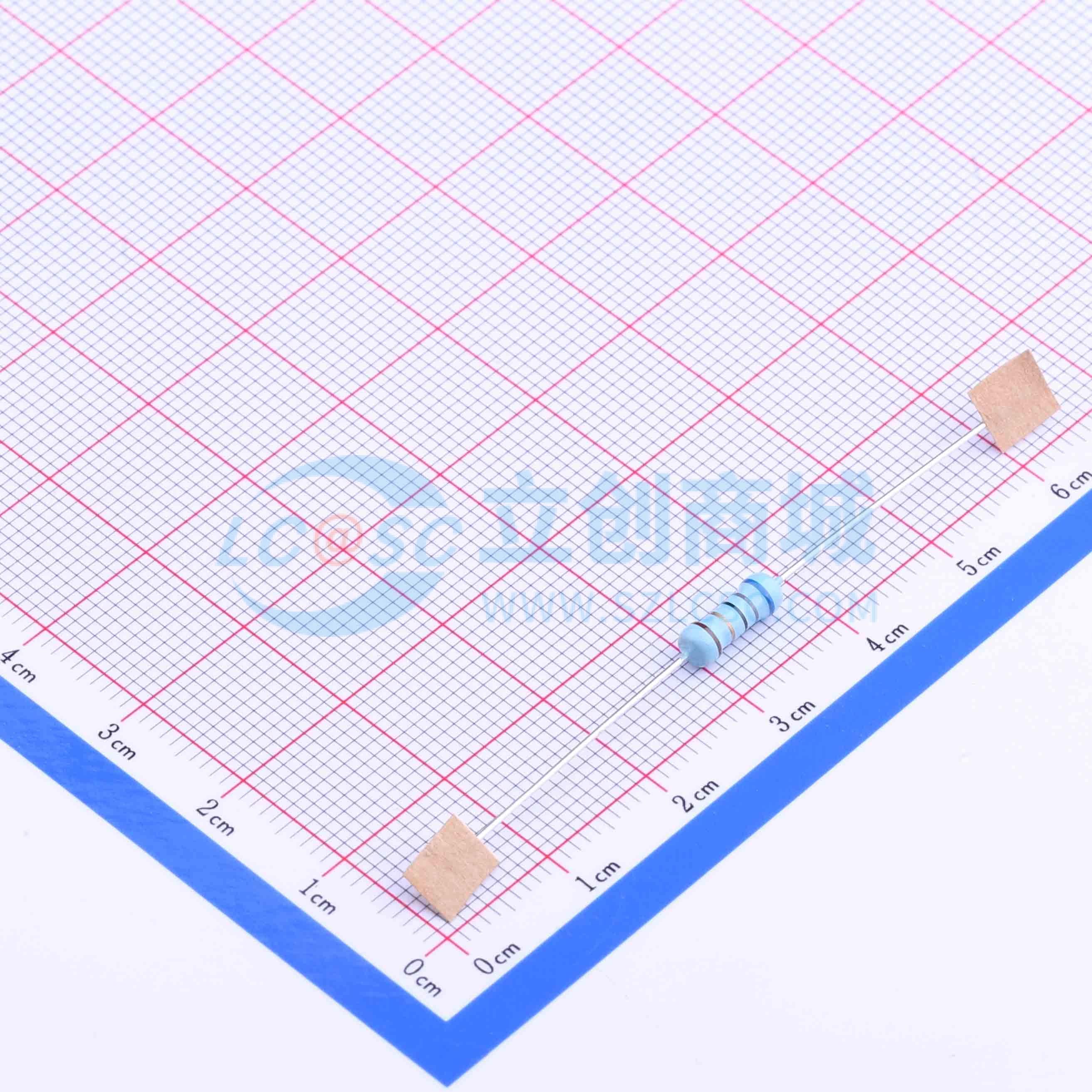 点击查看大图 MF1/2W-68Ω±1% T实物图