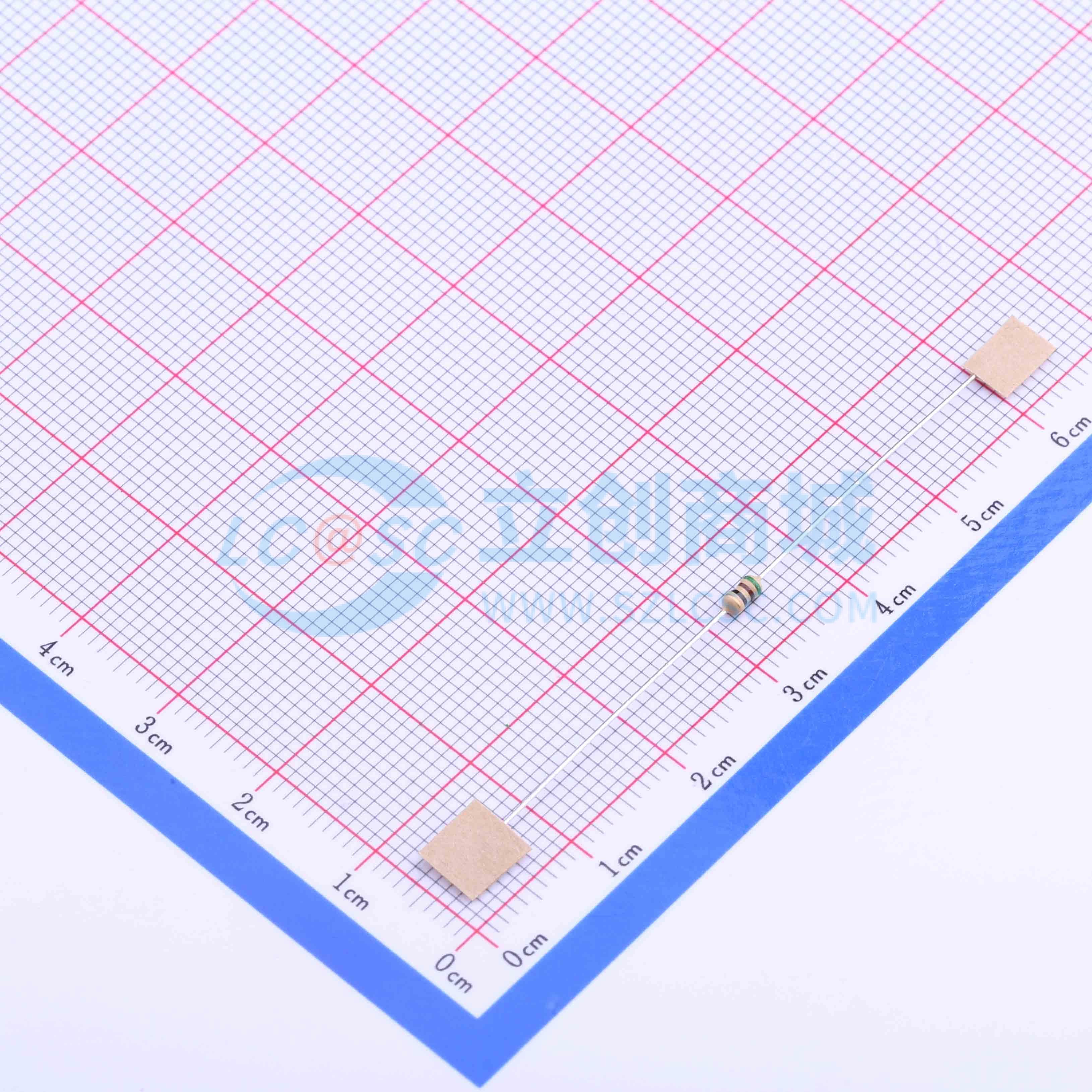 点击查看大图 CF1/6W-51Ω±5% T实物图
