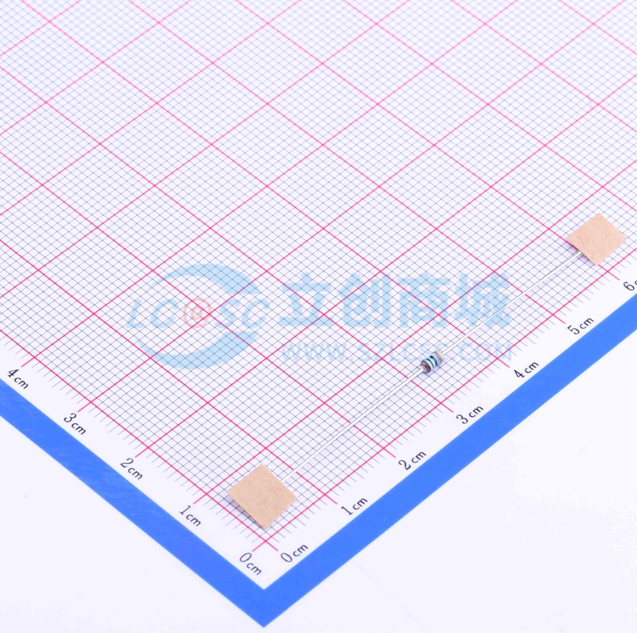 点击查看大图 MF1/8W-430Ω±1% T实物图