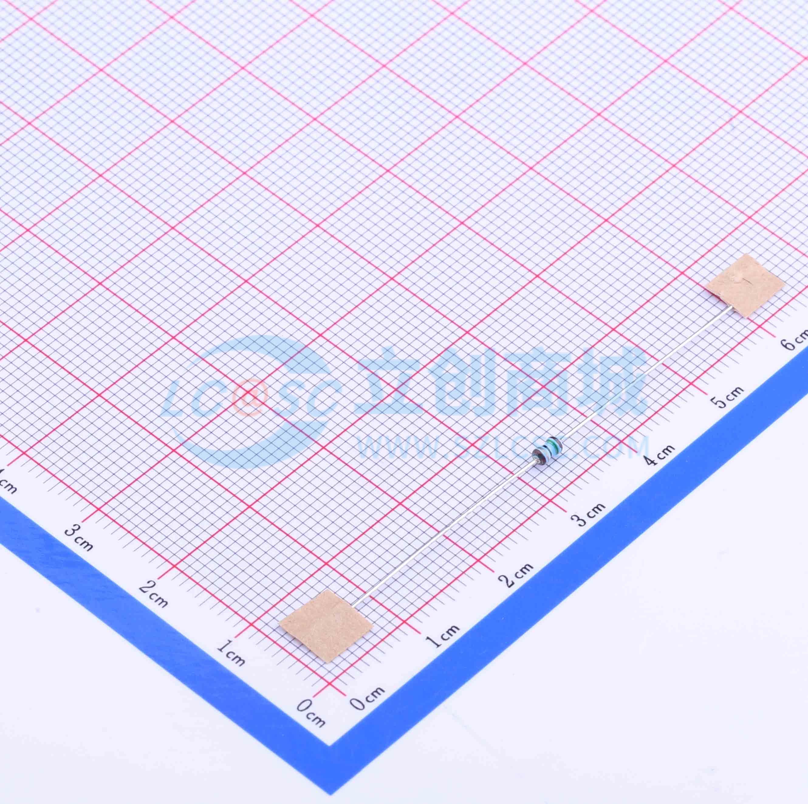 点击查看大图 MF1/8W-15Ω±1% T实物图