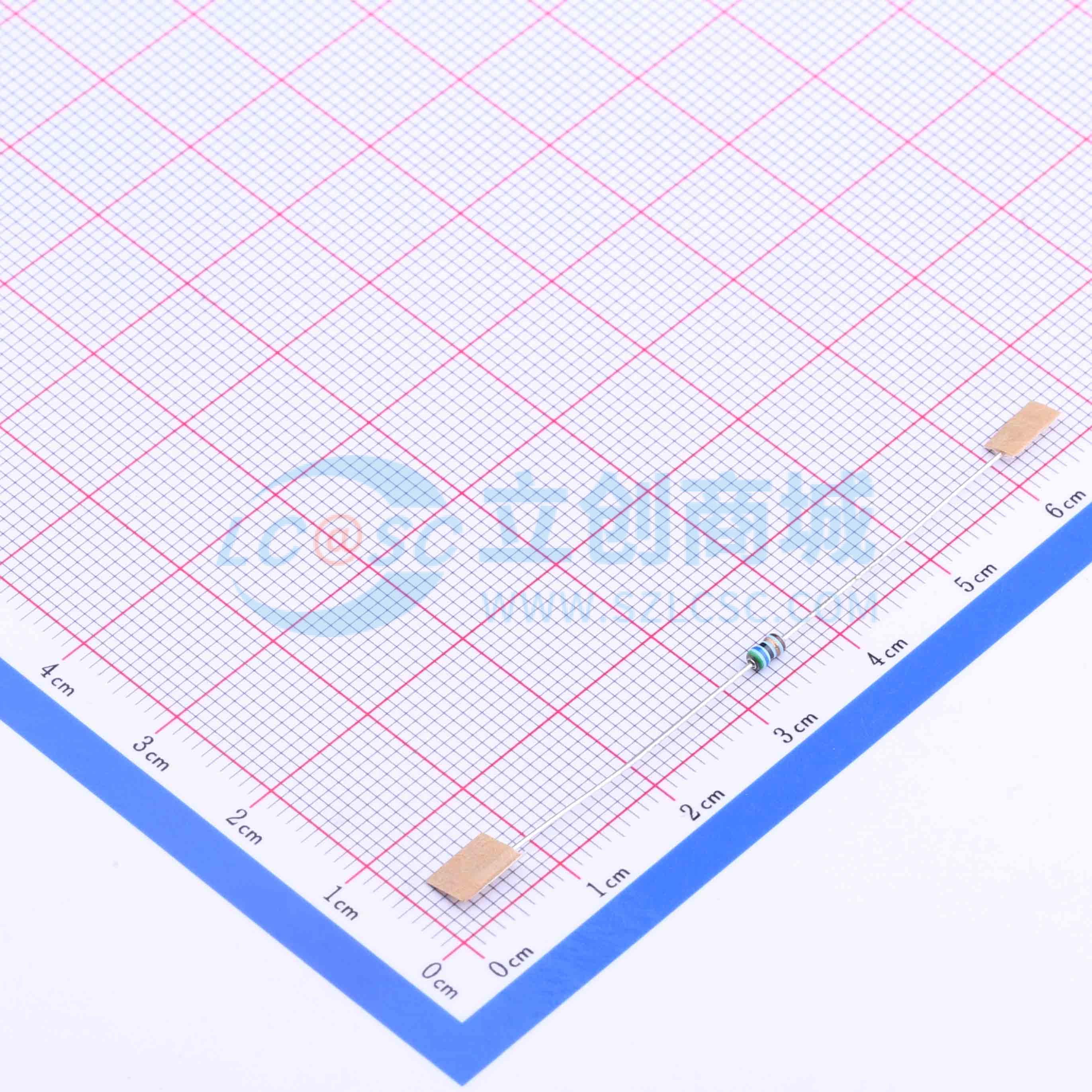 点击查看大图 MF1/8W-56Ω±1% T实物图