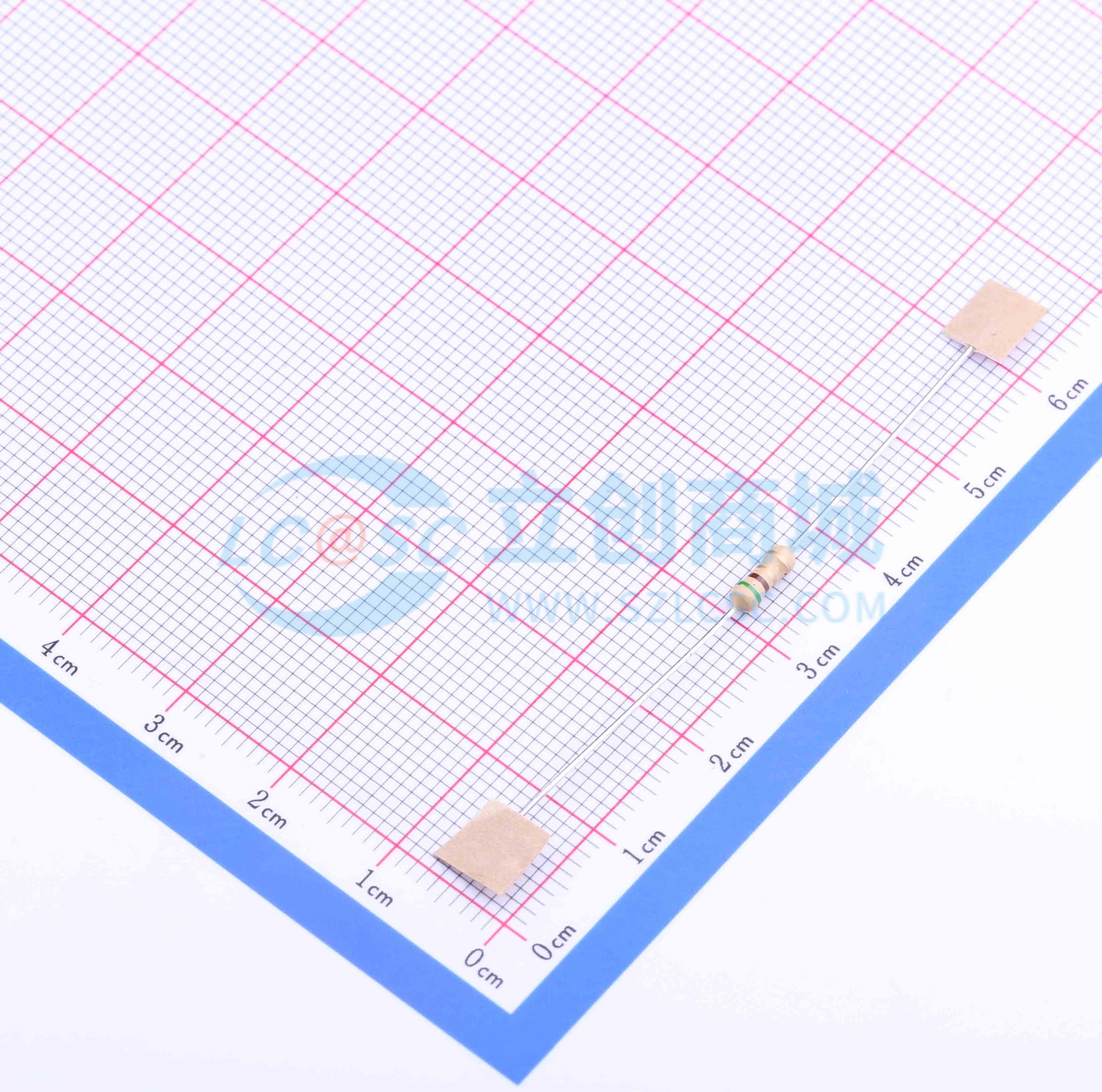 点击查看大图 CF1/4W-5.1Ω±5% T实物图