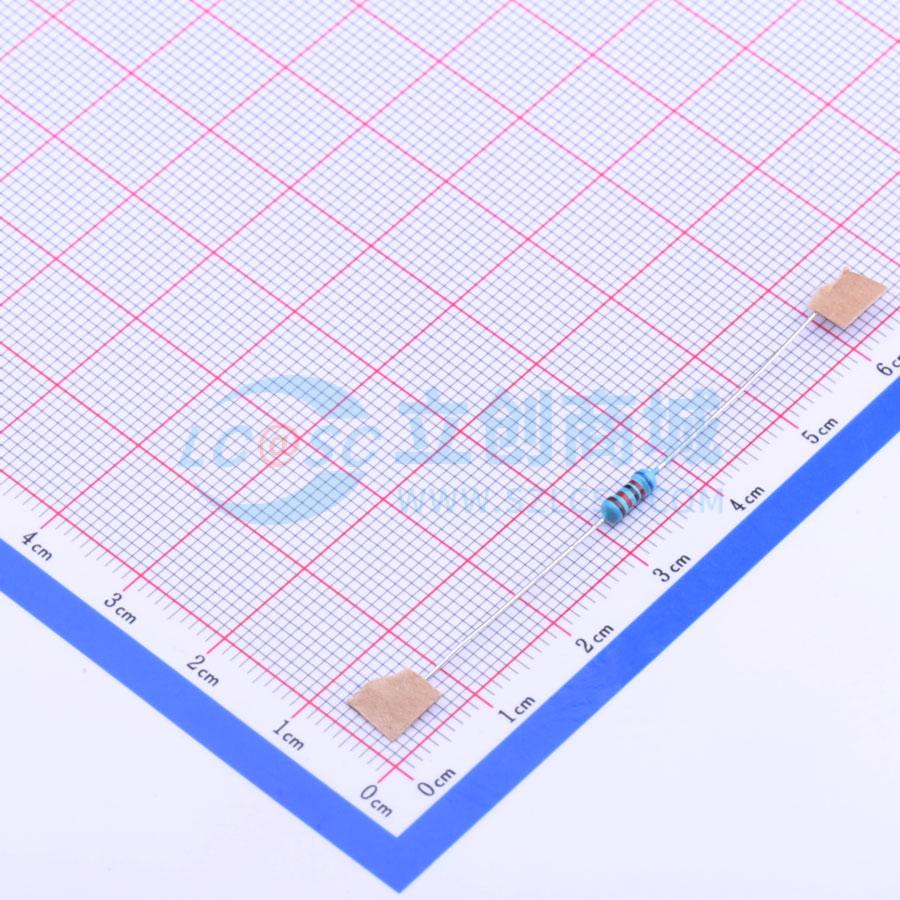 点击查看大图 MF1/4W-62KΩ±1% T实物图