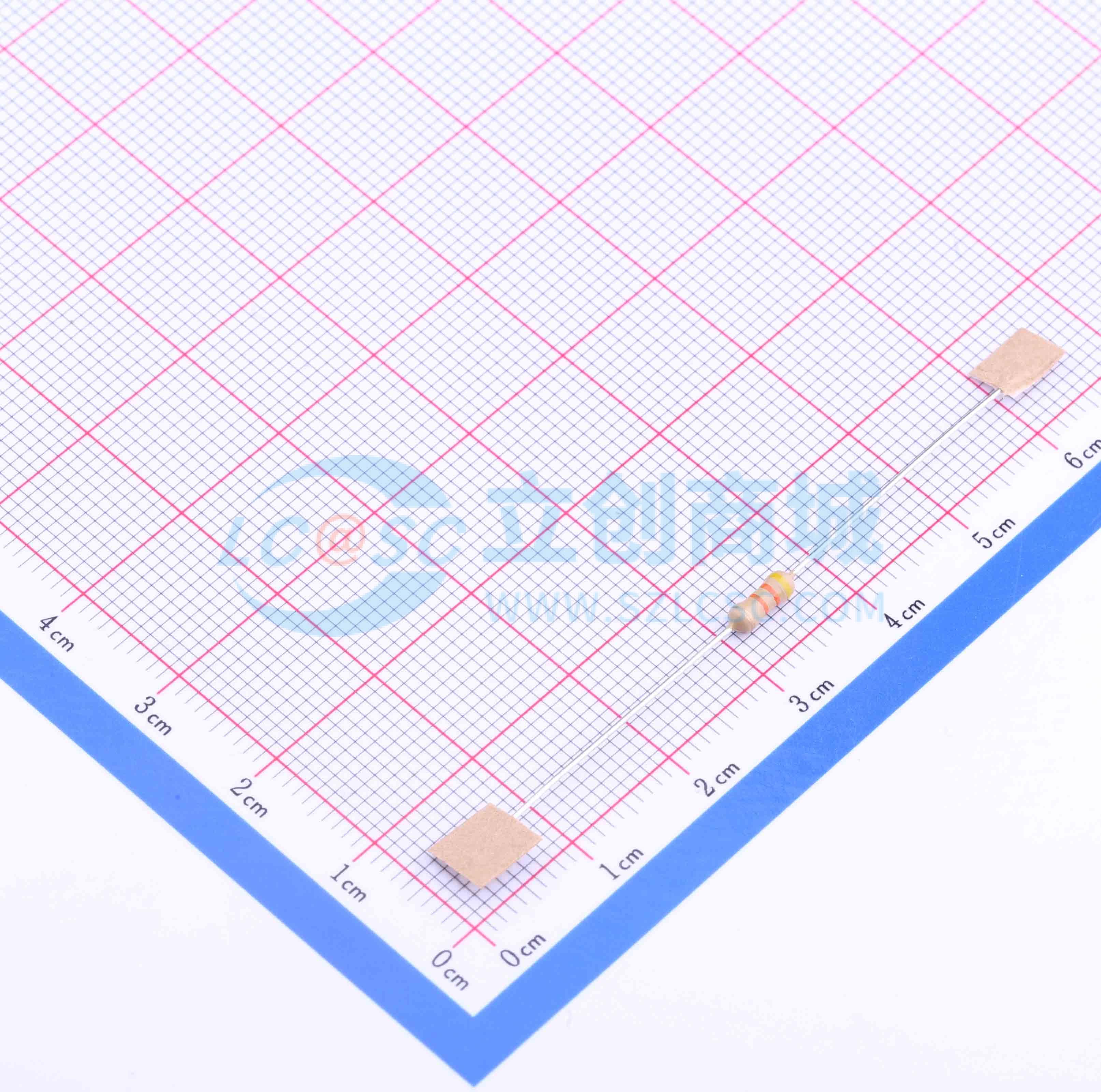 点击查看大图 CF1/4W-43KΩ±5% T实物图