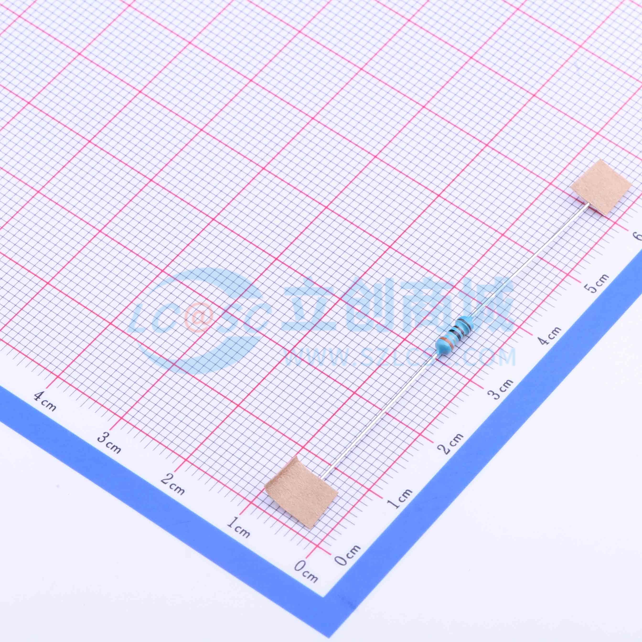 点击查看大图 MF1/2WS-3.9KΩ±1% T实物图
