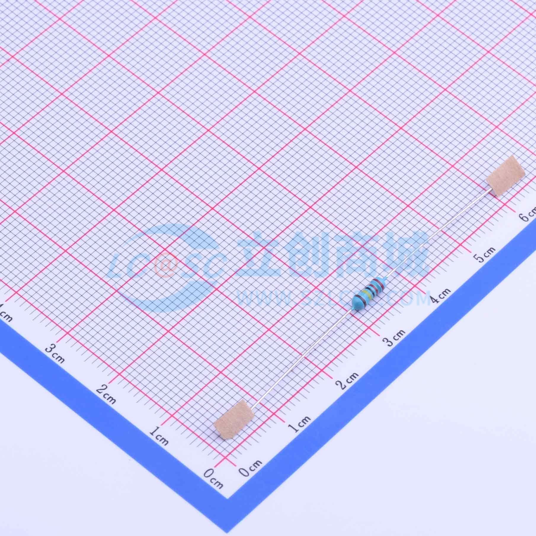 点击查看大图 MF1/4W-2.2MΩ±1% T实物图