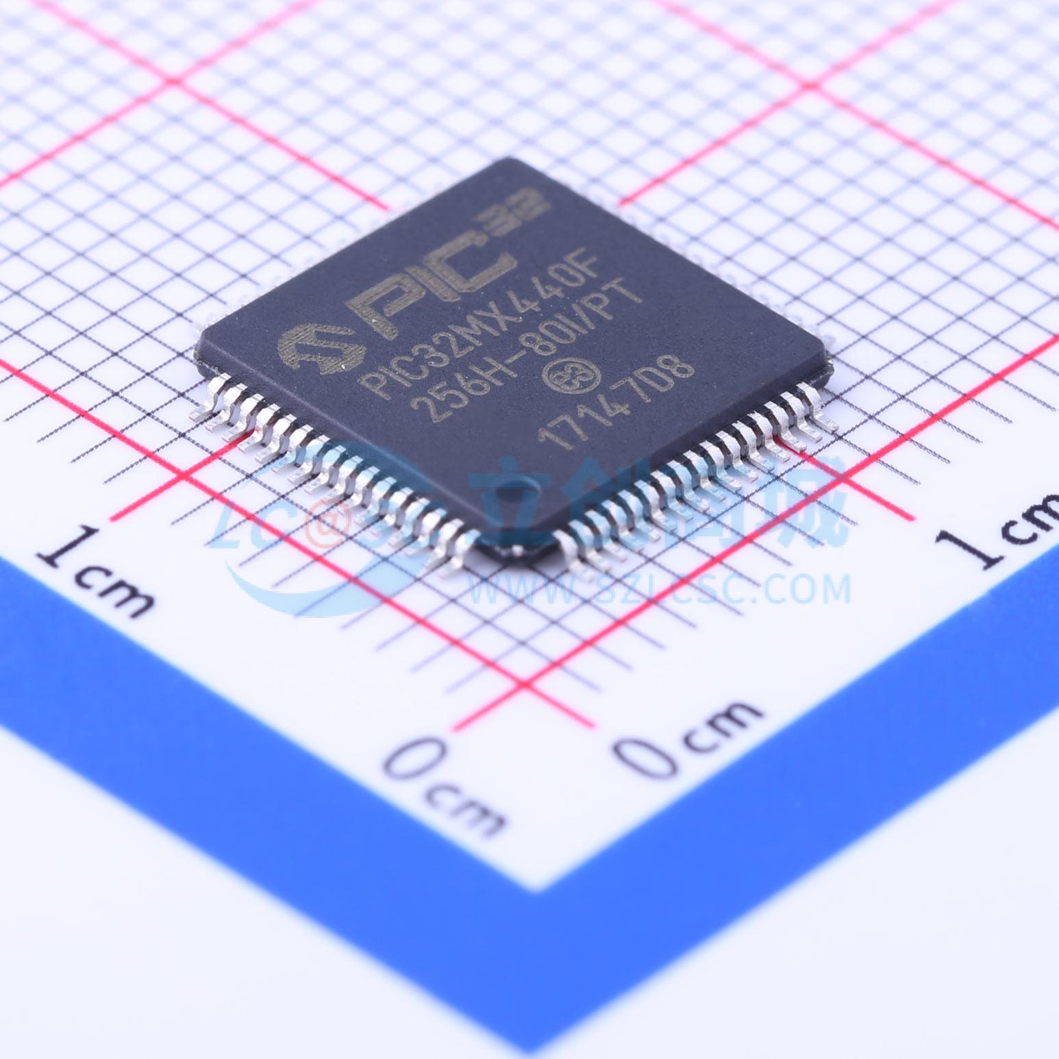 点击查看大图 PIC32MX440F256H-80I/PT实物图