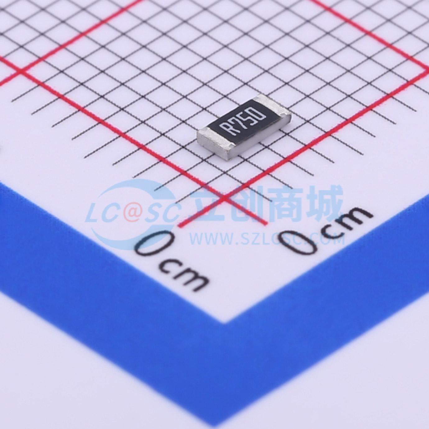 CR1206JR750P05R实物图