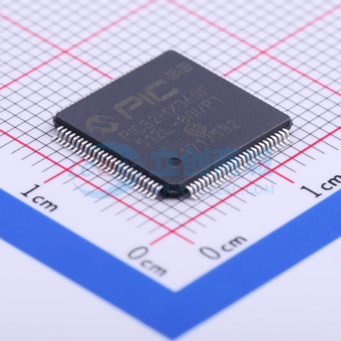 点击查看大图 PIC32MX360F512L-80I/PT实物图