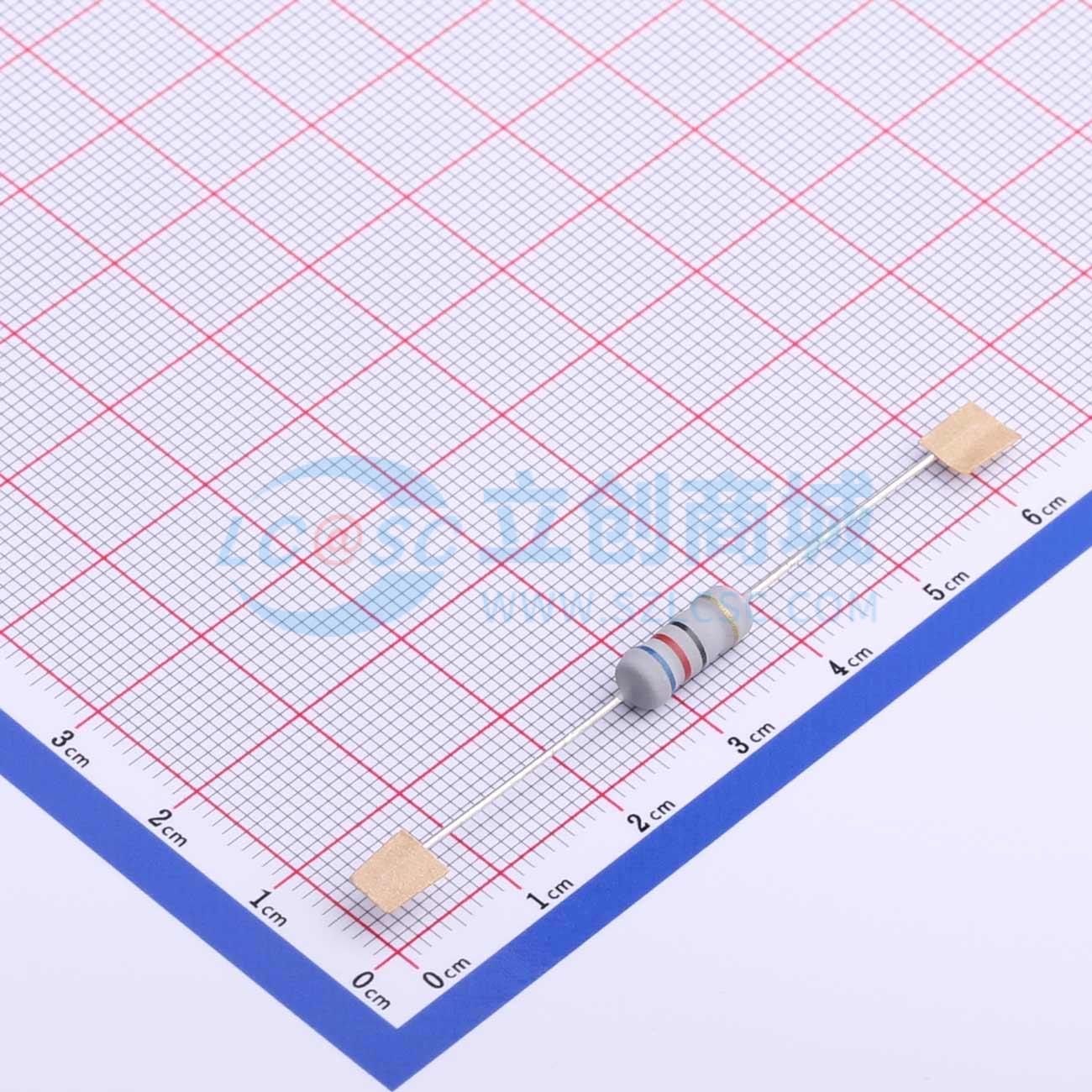 点击查看大图 MO1W-62Ω±5%-TT52实物图
