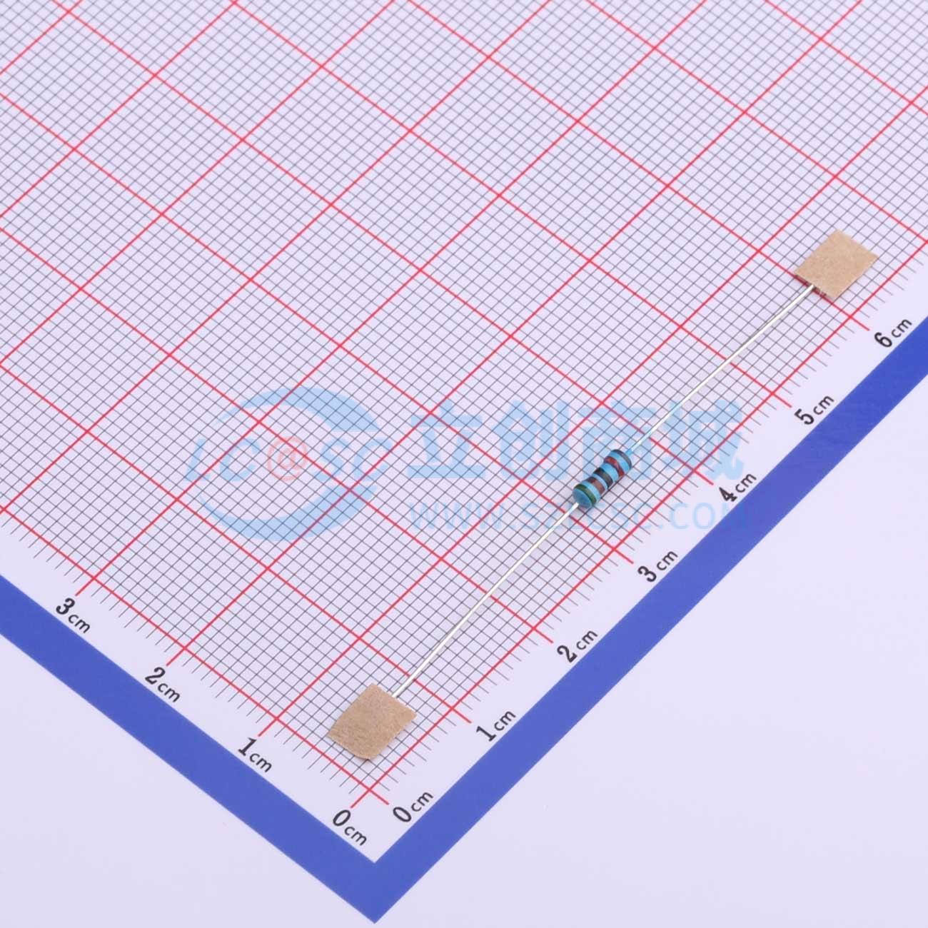 点击查看大图 MF1/4W-51KΩ±1%T52实物图