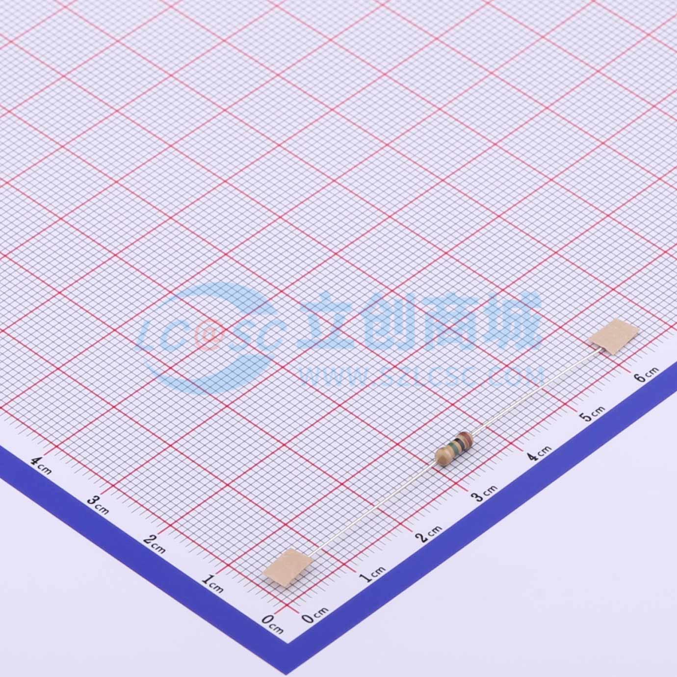 点击查看大图 CF1/4W-1MΩ±5%T52实物图