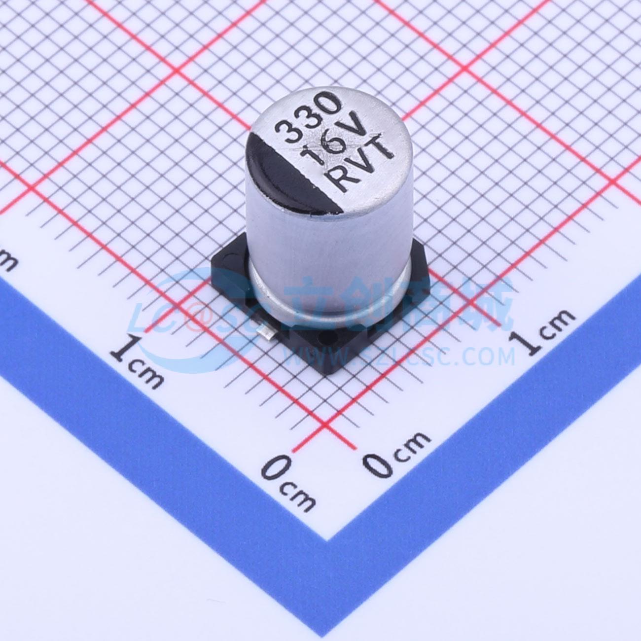 点击查看大图 RVT1C331M0810 330UF 16V实物图