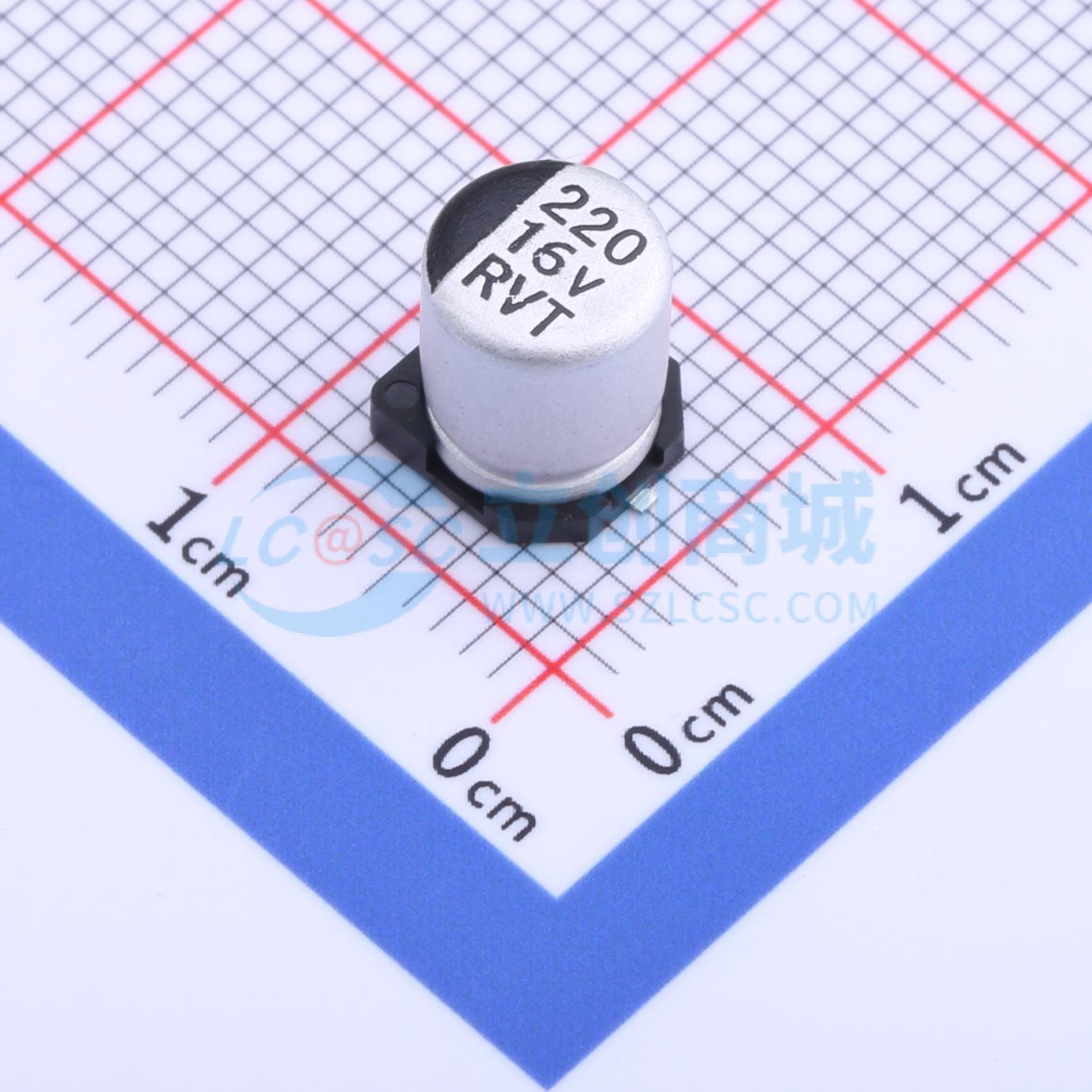 点击查看大图 RVT1C221M0607 220UF 16V实物图