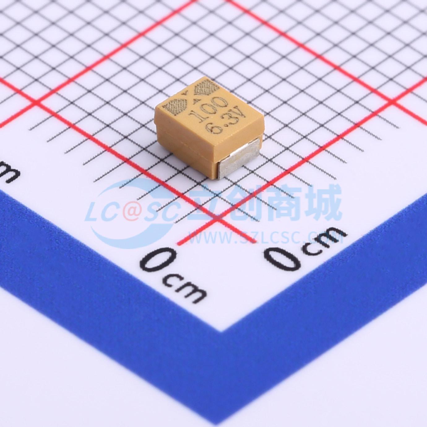 点击查看大图 CA45B-B-6.3V-100uF-M实物图