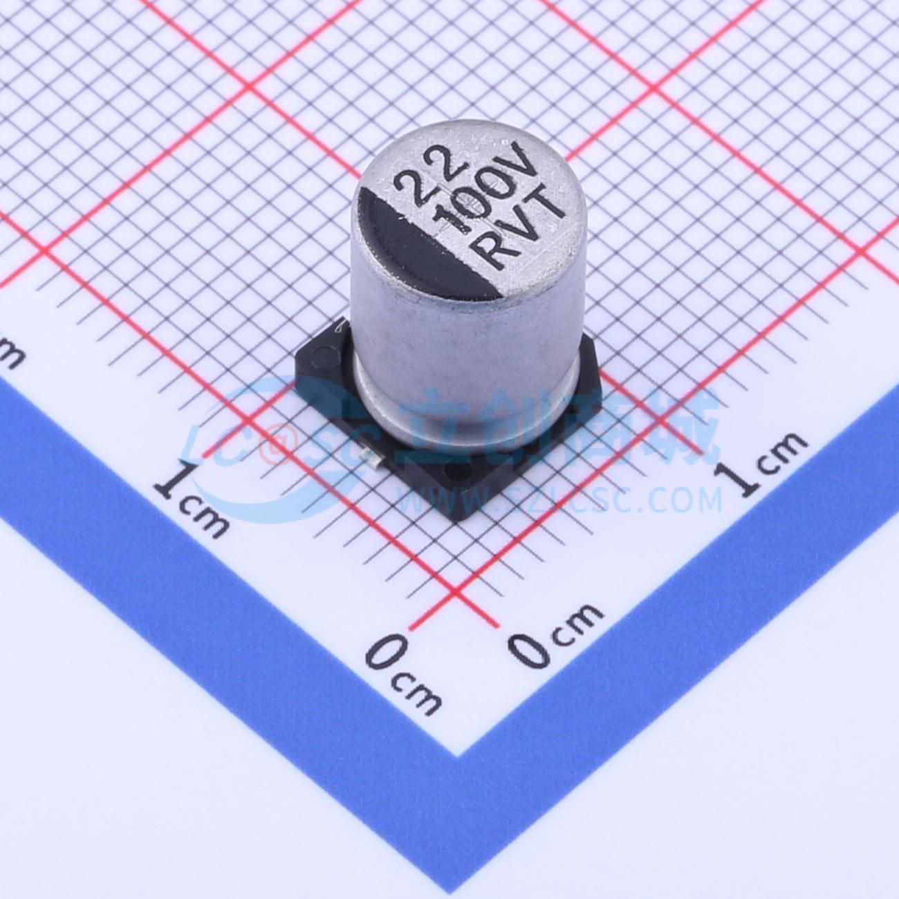 点击查看大图 RVT2A220M0810 22UF 100V实物图