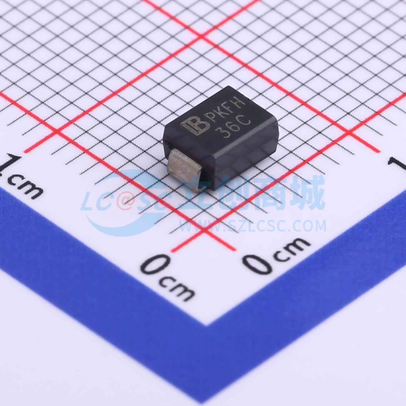 点击查看大图 P6SMB36CA/TR13实物图