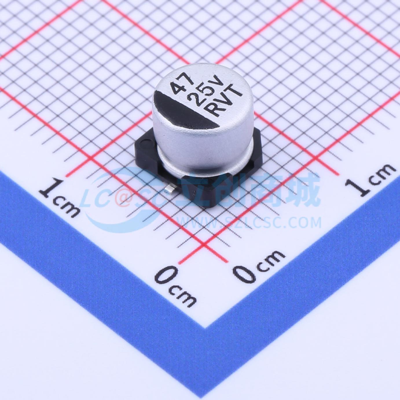 点击查看大图 RVT1E470M0605 47UF 25V实物图