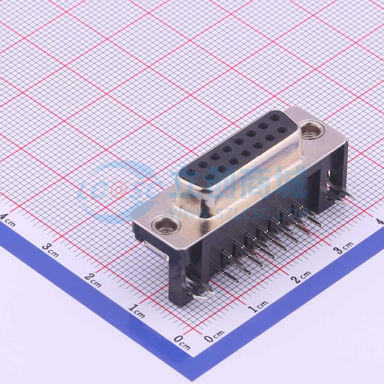 点击查看大图 DR15PW母 双排不带螺丝实物图