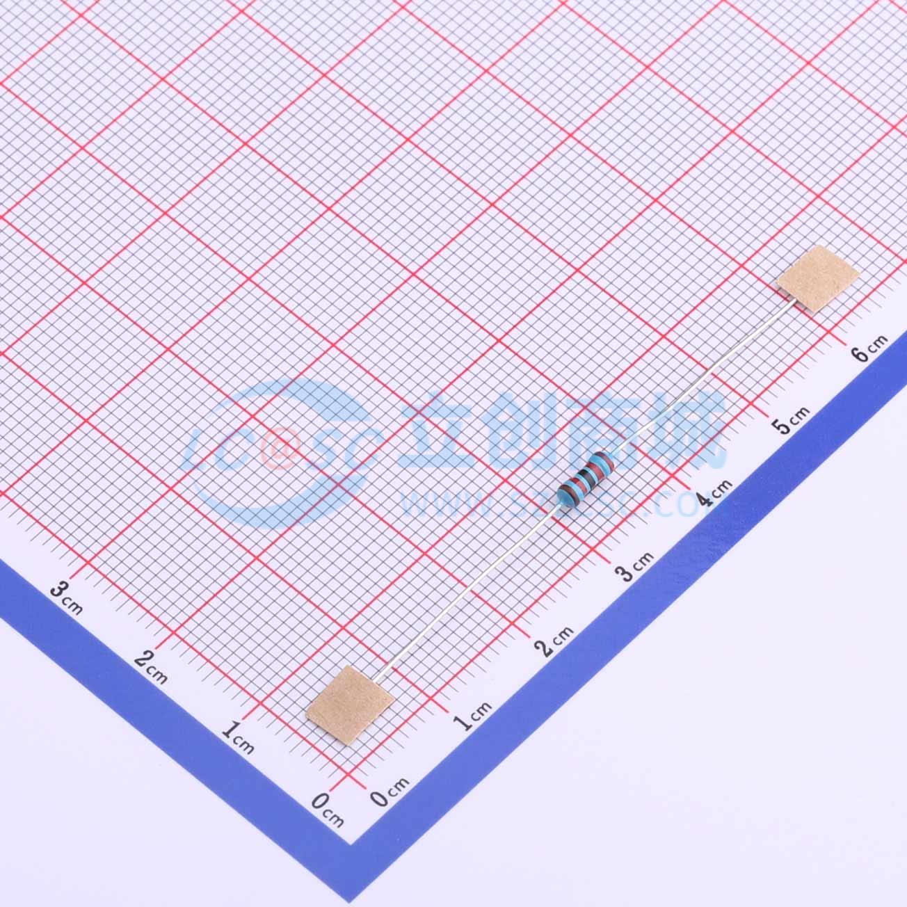 点击查看大图 MF1/4W-22KΩ±1%T52实物图