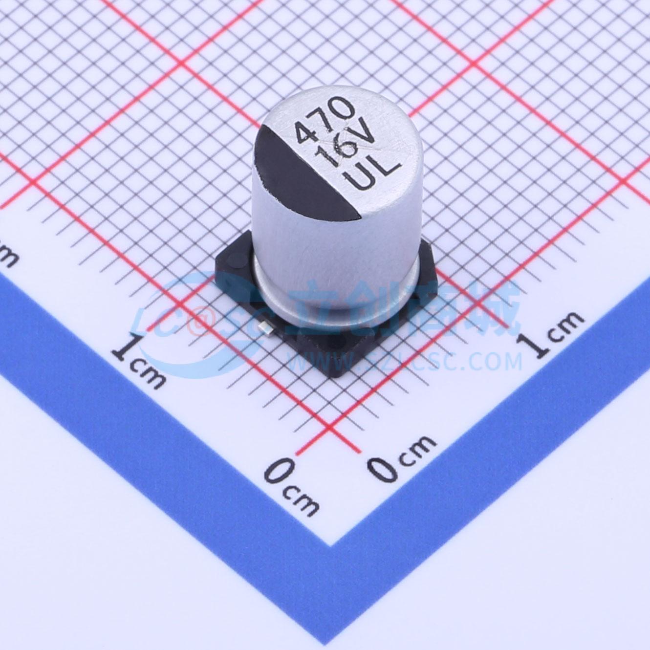 点击查看大图 RVT1C471M0810 470UF 16V实物图