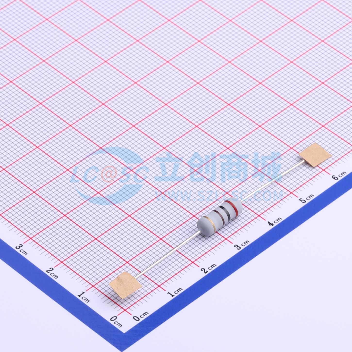 点击查看大图 MO1W-200Ω±5%-6T52实物图