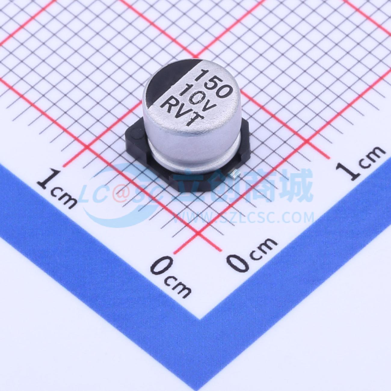 点击查看大图 RVT1A151M0605 150UF 10V实物图