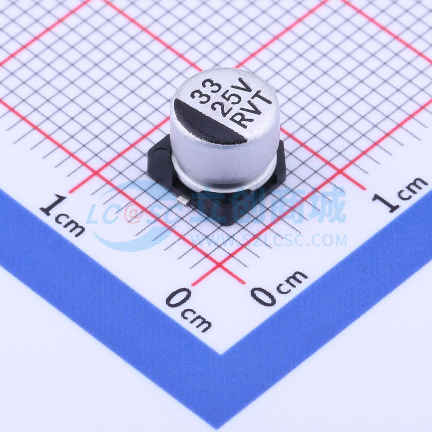 点击查看大图 RVT1E330M0605 33UF 25V实物图