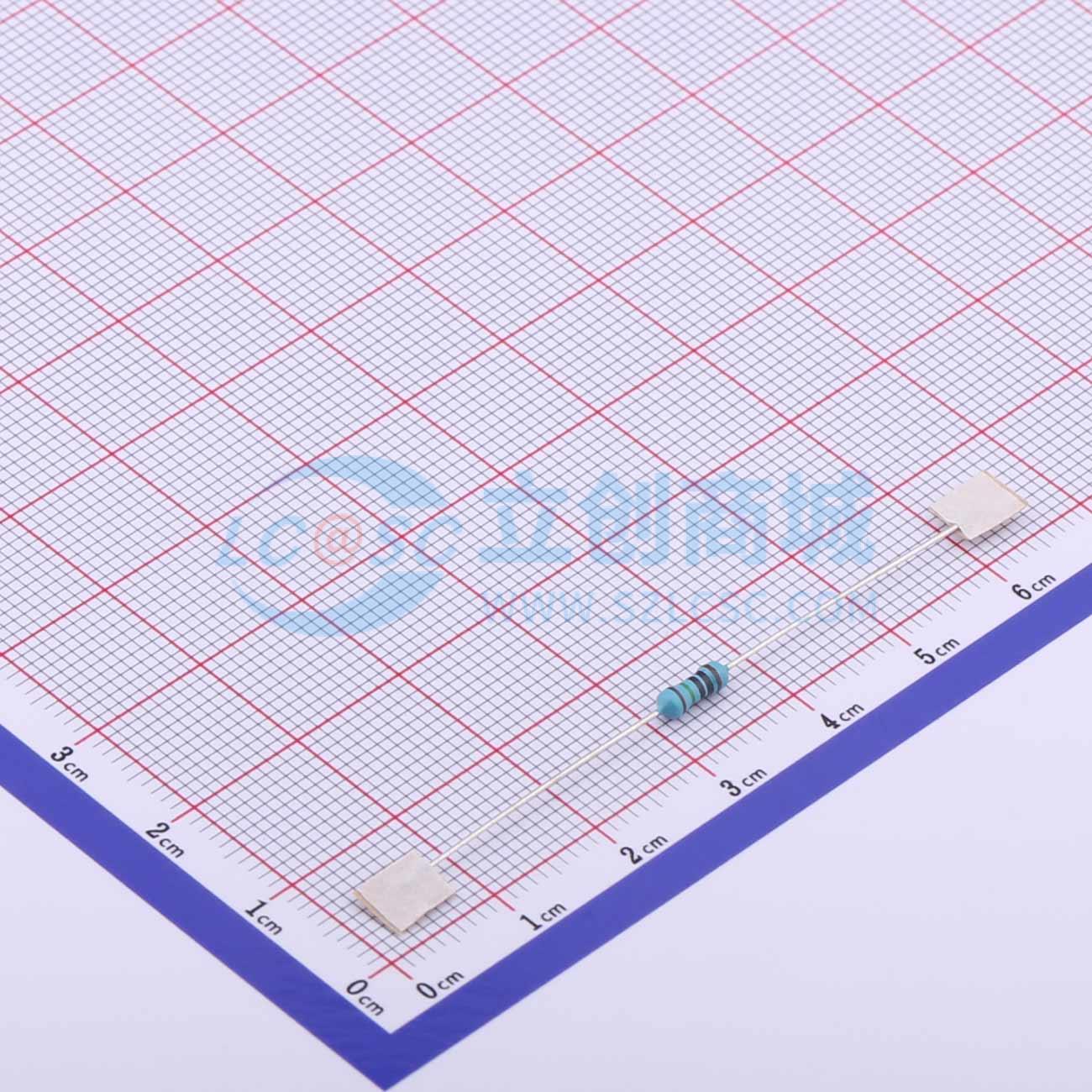 点击查看大图 MF1/4W-10MΩ±1%T52实物图