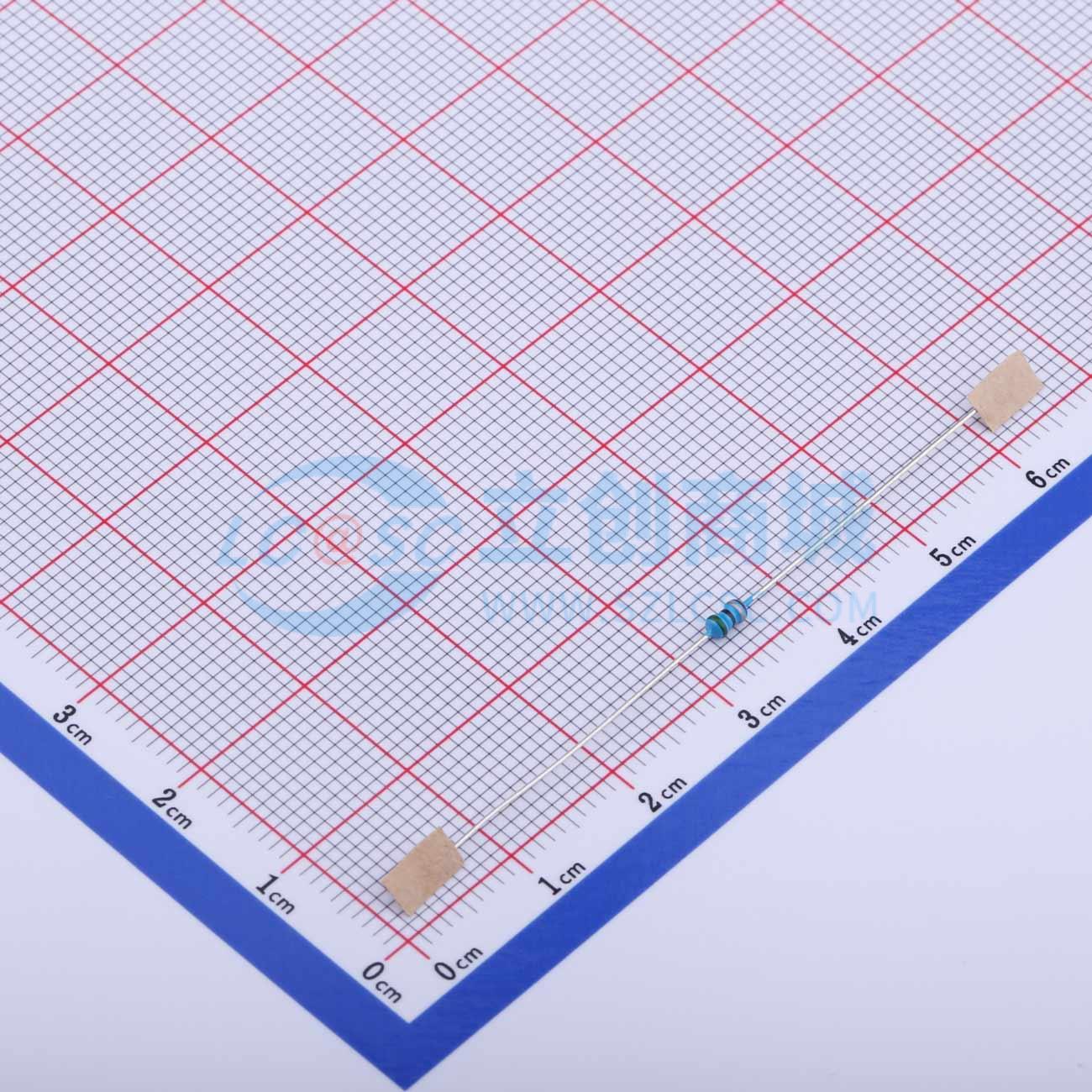点击查看大图 MF1/8W-56Ω±1%T52实物图