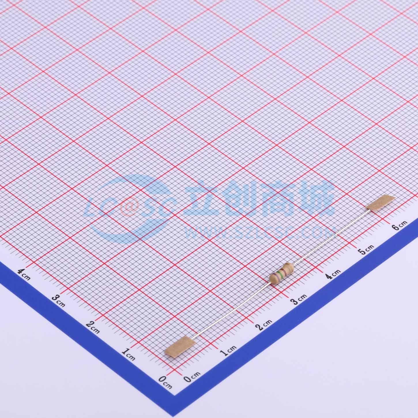 点击查看大图 CF1/4W-750Ω±5%T52实物图